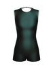 Solid Lycra Sleeveless Open Back Biketard