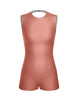 Solid Lycra Sleeveless Open Back Biketard