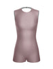 Solid Lycra Sleeveless Open Back Biketard
