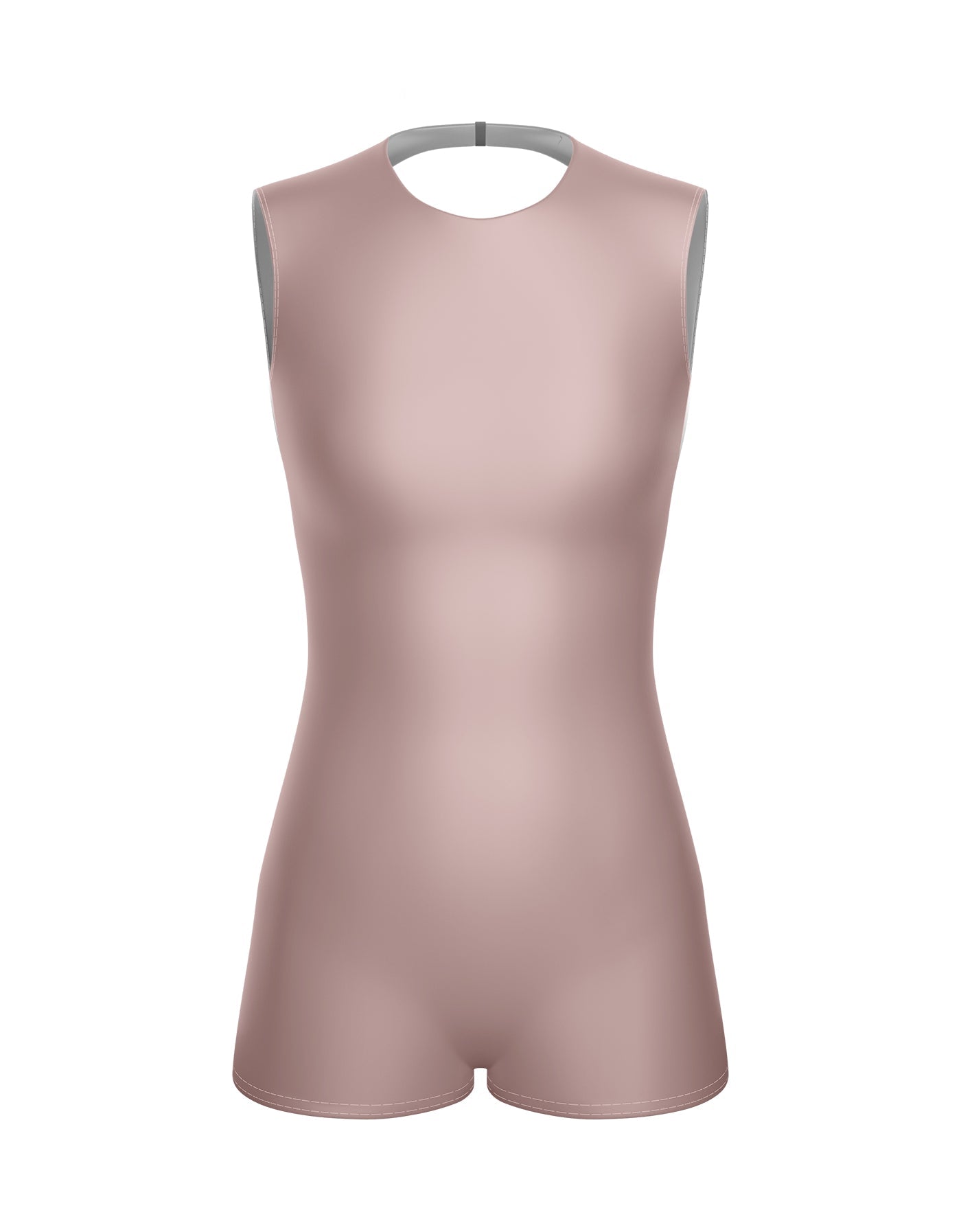 Solid Lycra Sleeveless Open Back Biketard