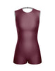 Solid Lycra Sleeveless Open Back Biketard