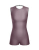 Solid Lycra Sleeveless Open Back Biketard