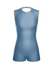 Solid Lycra Sleeveless Open Back Biketard