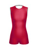Solid Lycra Sleeveless Open Back Biketard