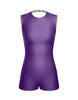 Solid Lycra Sleeveless Open Back Biketard