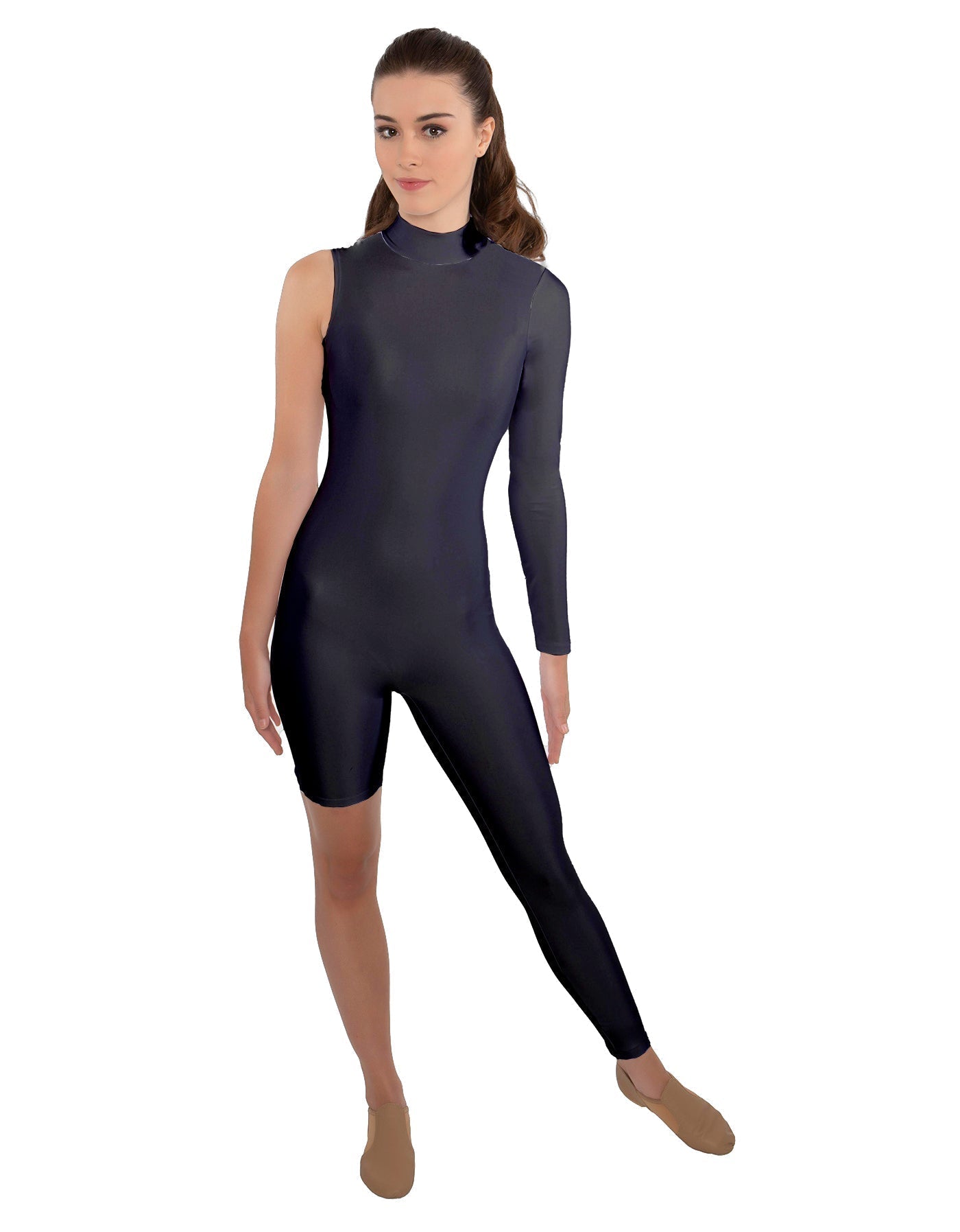 Solid Lycra Half and Half Unitard - Bike Short - Tapered Leg