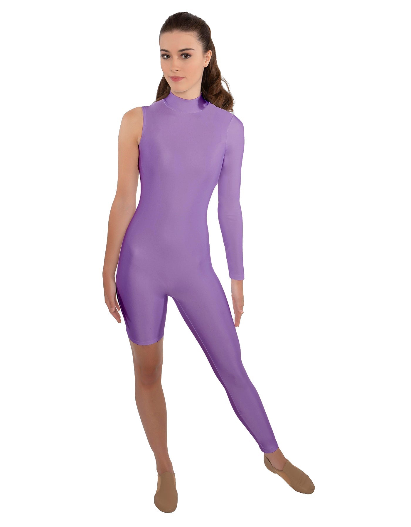 Solid Lycra Half and Half Unitard - Bike Short - Tapered Leg