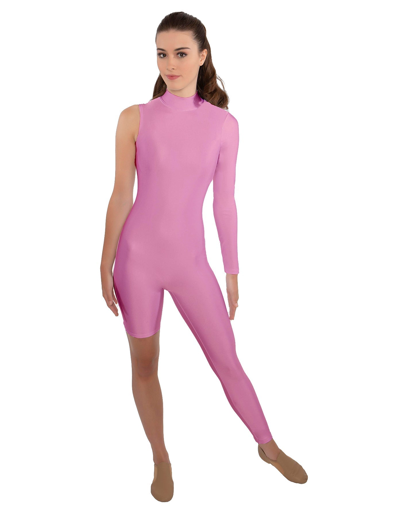 Solid Lycra Half and Half Unitard - Bike Short - Tapered Leg