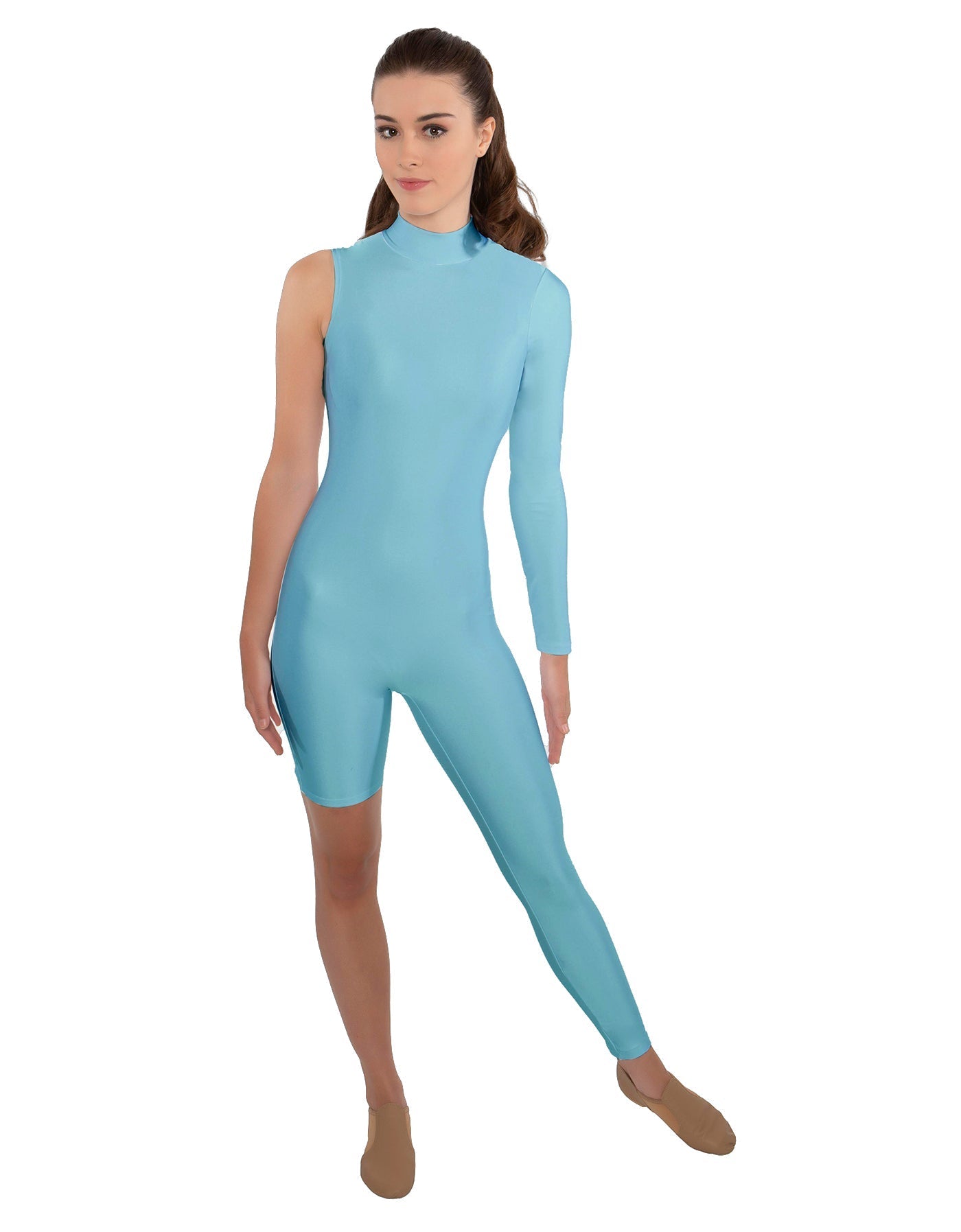 Solid Lycra Half and Half Unitard - Bike Short - Tapered Leg
