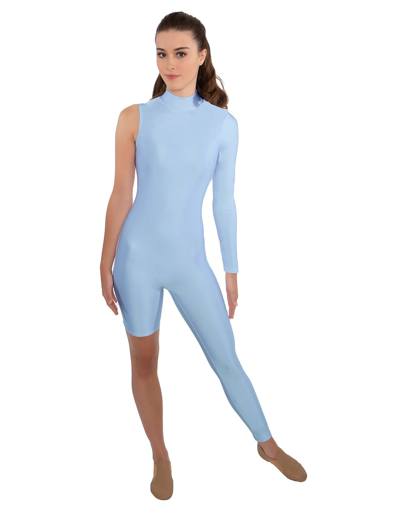 Solid Lycra Half and Half Unitard - Bike Short - Tapered Leg