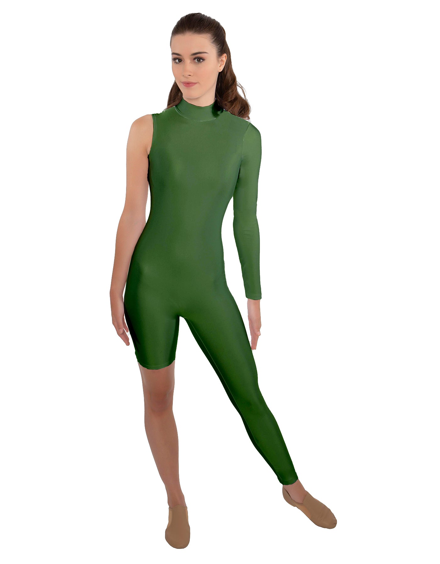 Solid Lycra Half and Half Unitard - Bike Short - Tapered Leg