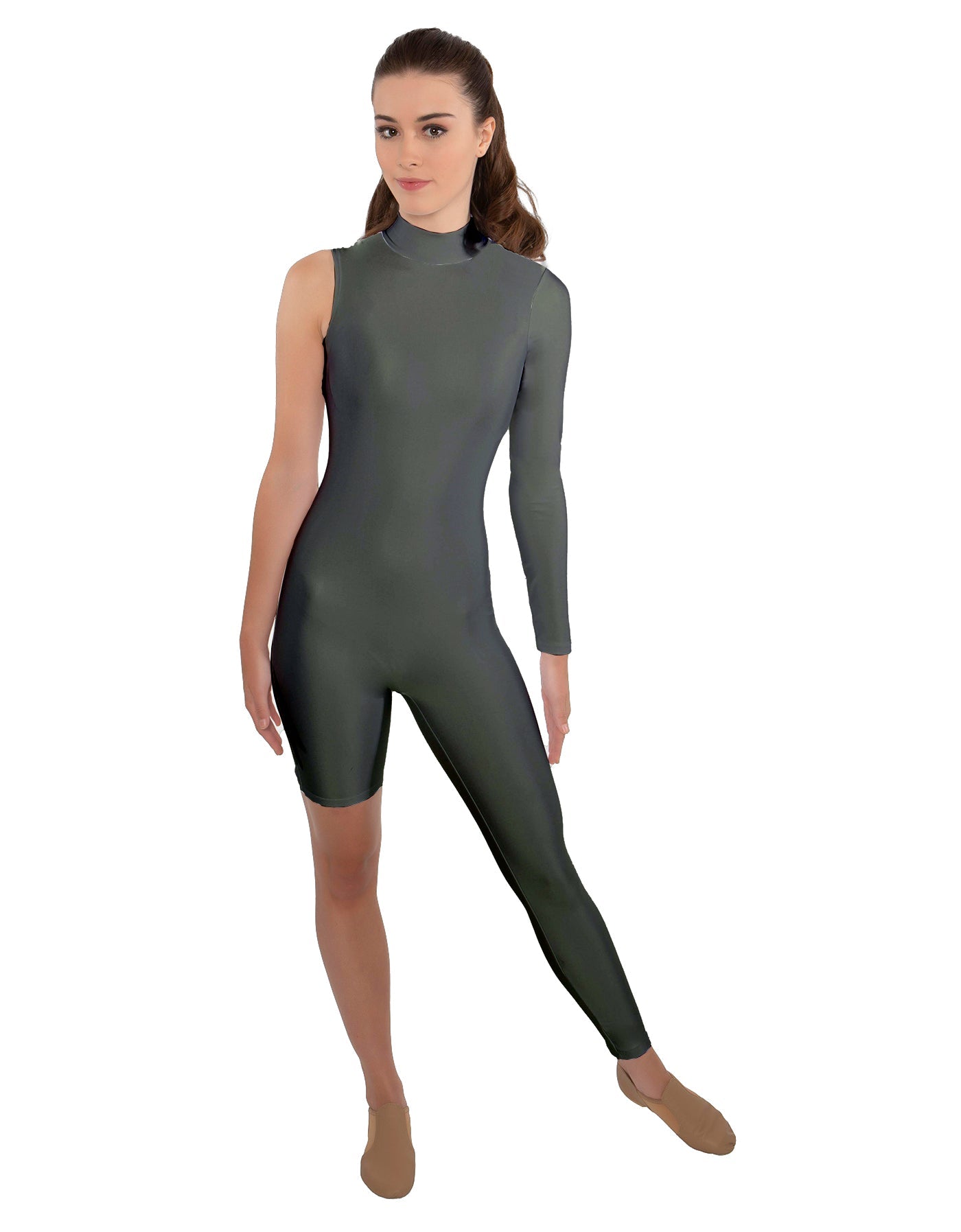 Solid Lycra Half and Half Unitard - Bike Short - Tapered Leg