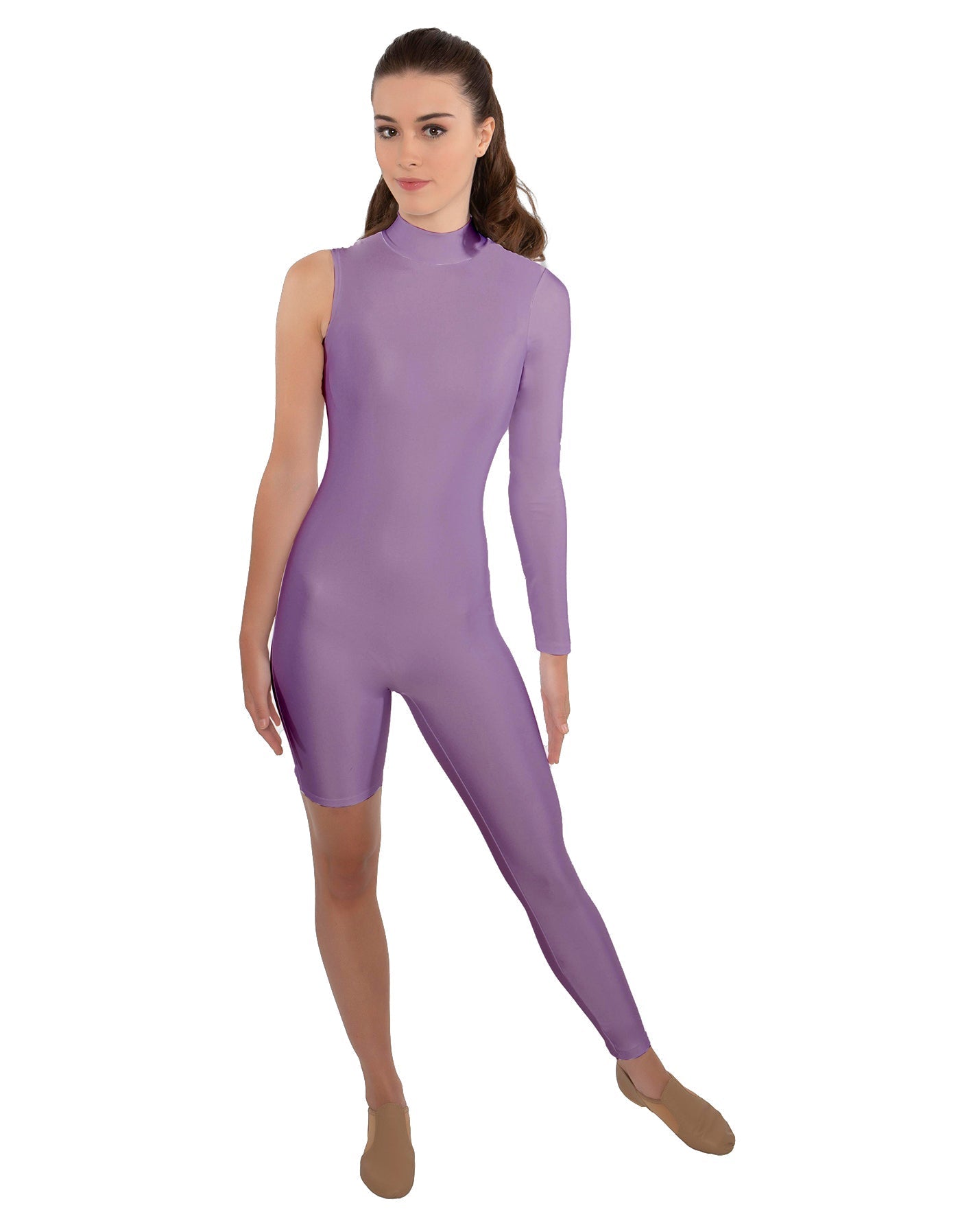Solid Lycra Half and Half Unitard - Bike Short - Tapered Leg