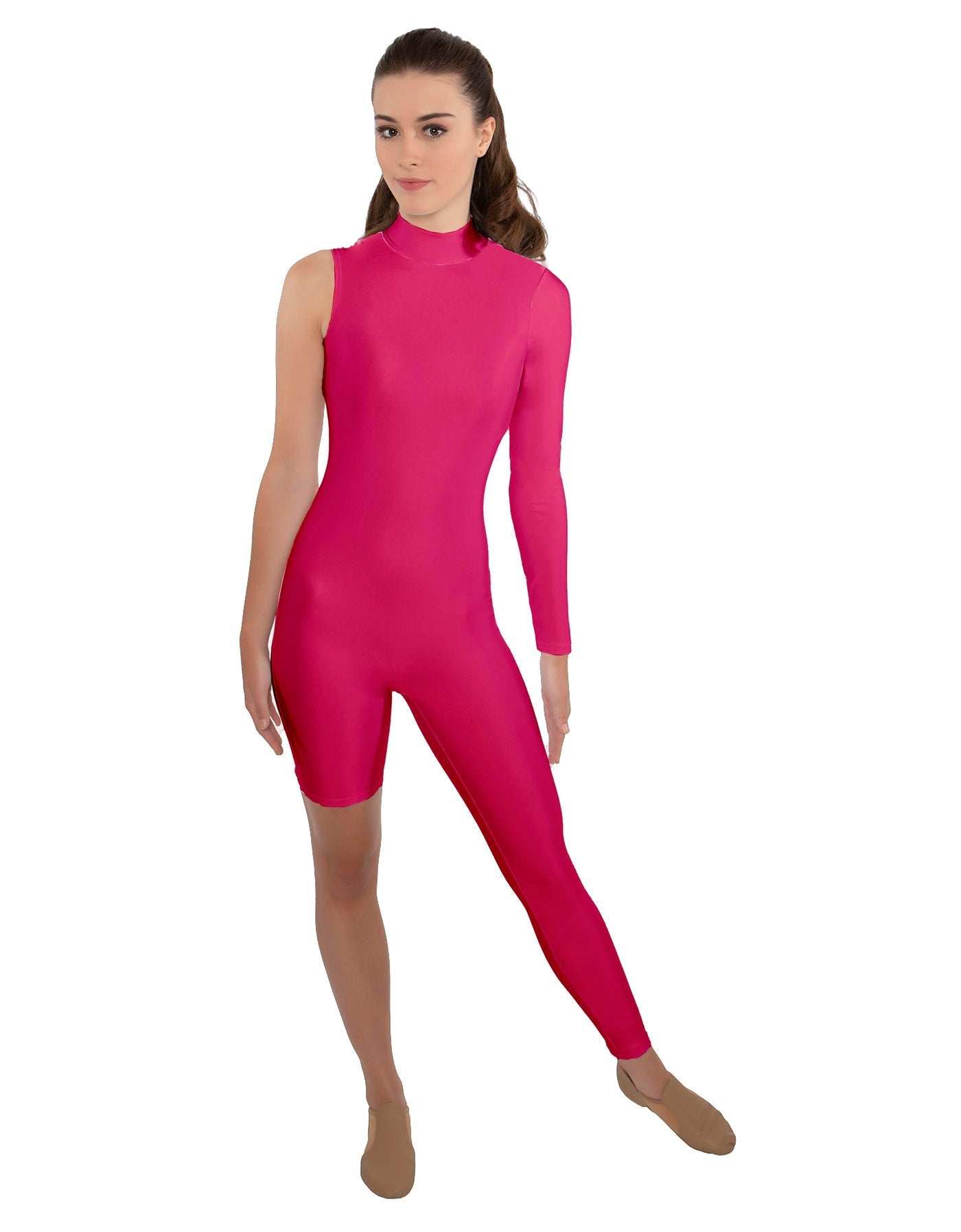 Solid Lycra Half and Half Unitard - Bike Short - Tapered Leg