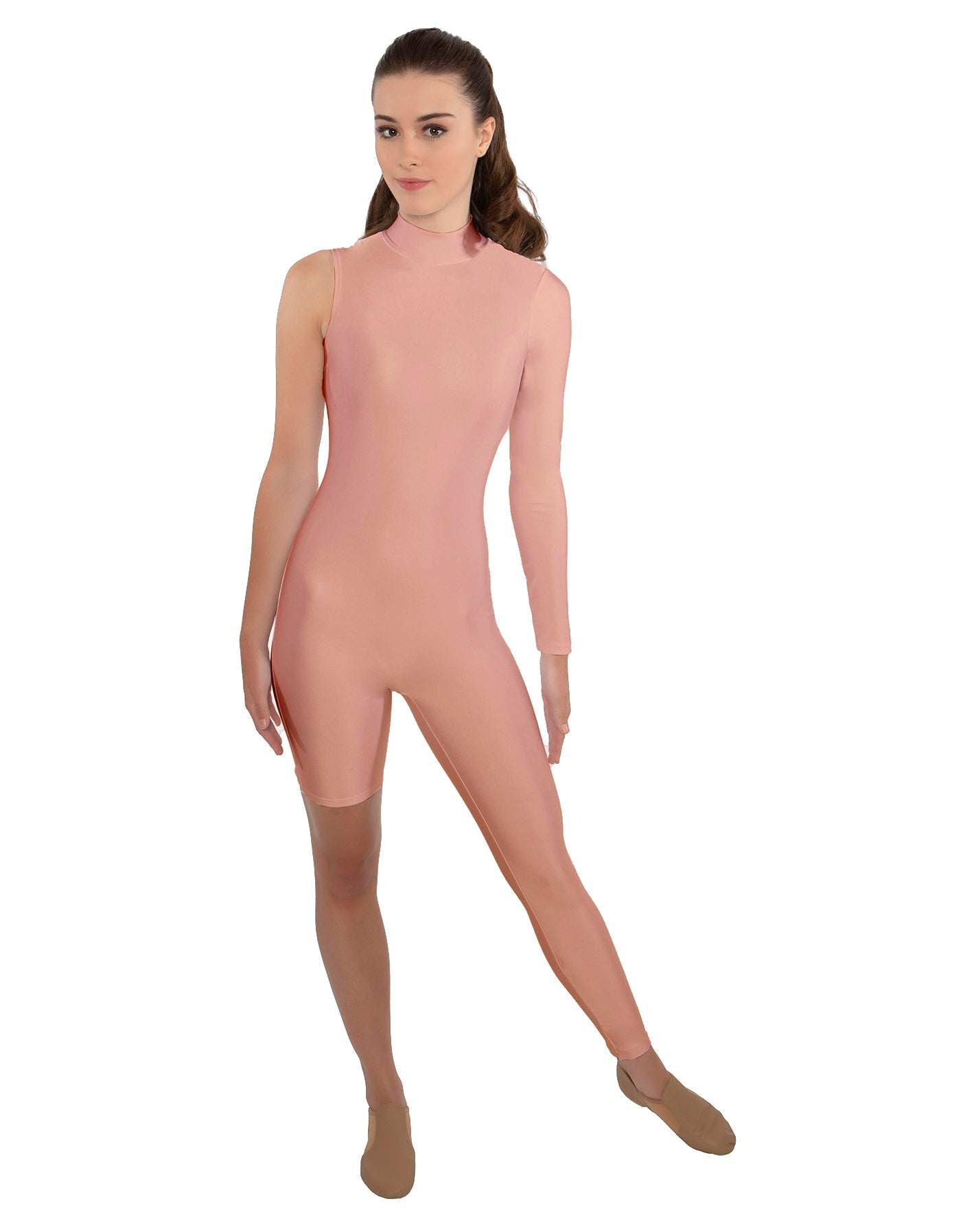 Solid Lycra Half and Half Unitard - Bike Short - Tapered Leg