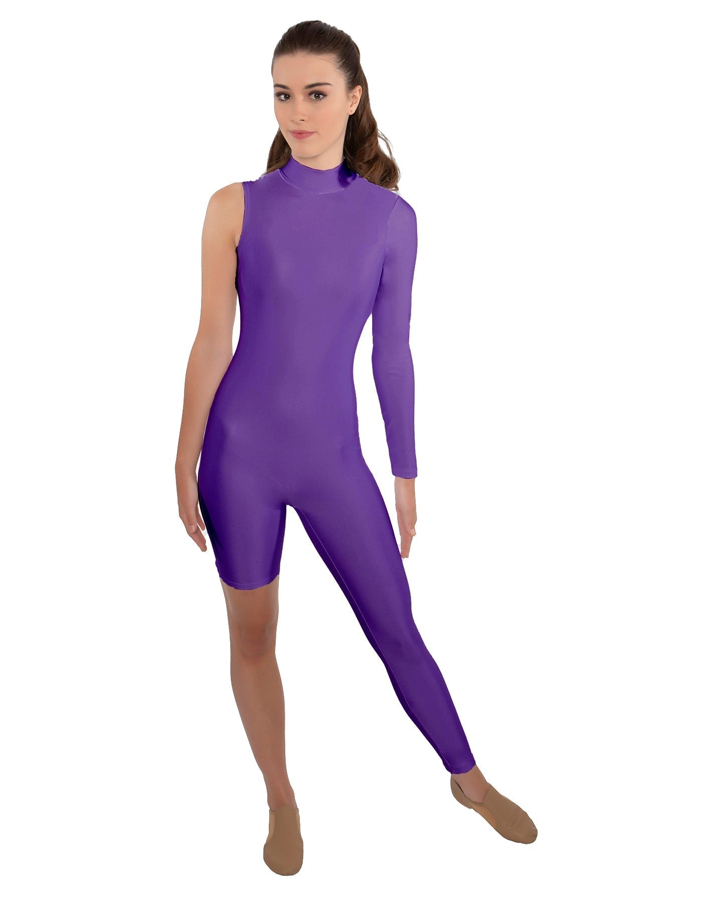 Solid Lycra Half and Half Unitard - Bike Short - Tapered Leg