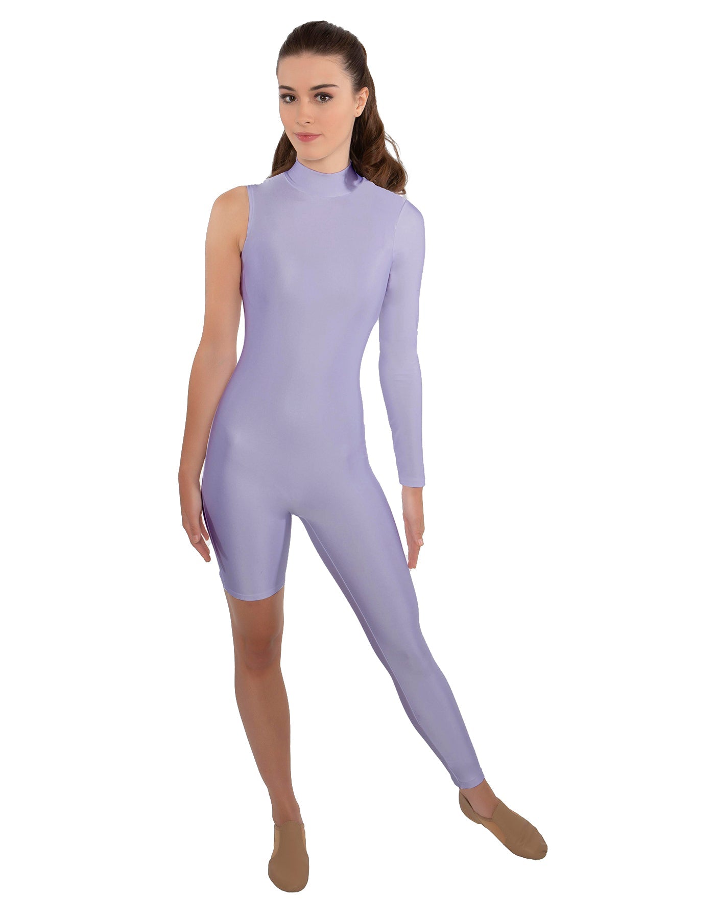 Solid Lycra Half and Half Unitard - Bike Short - Tapered Leg