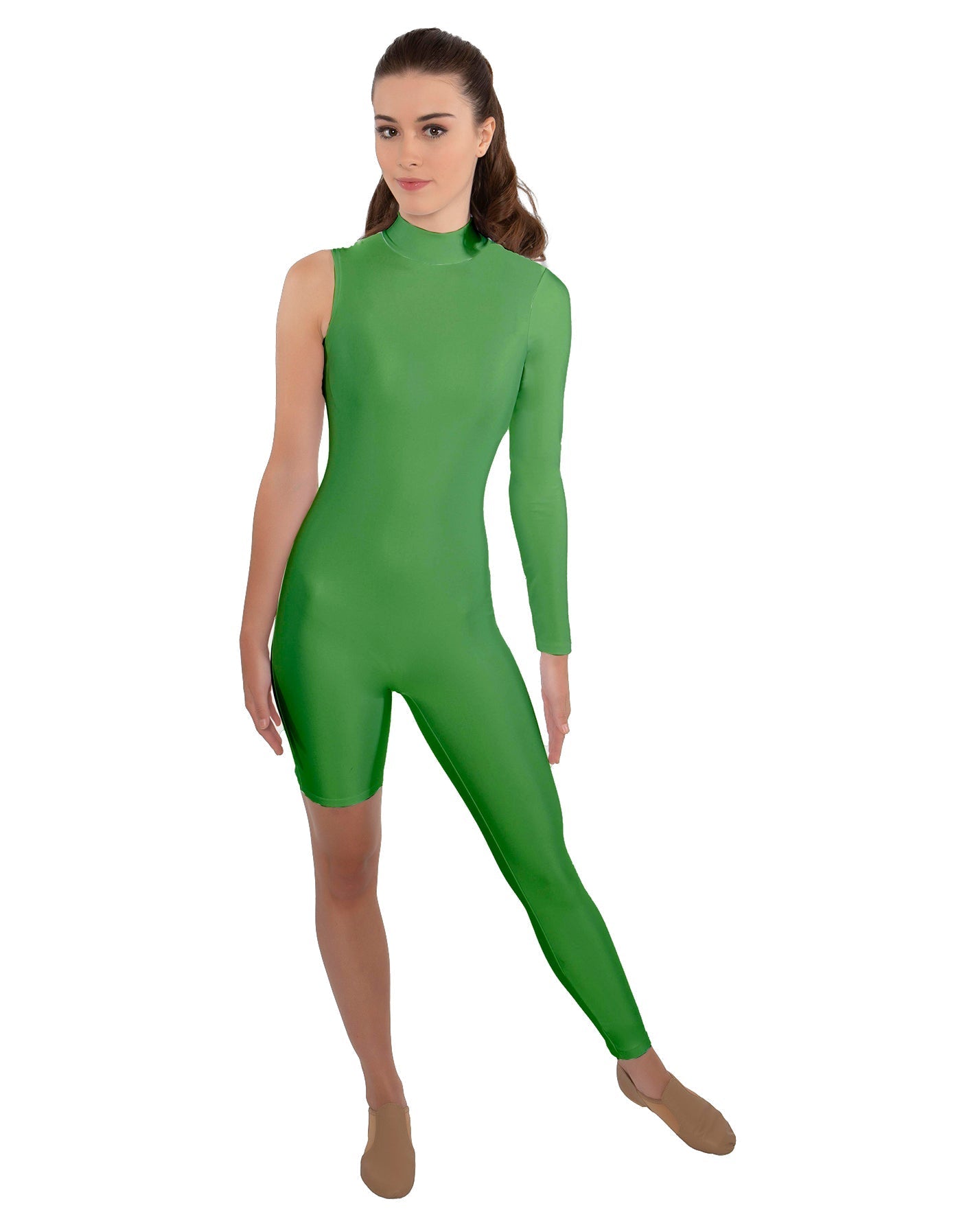 Solid Lycra Half and Half Unitard - Bike Short - Tapered Leg