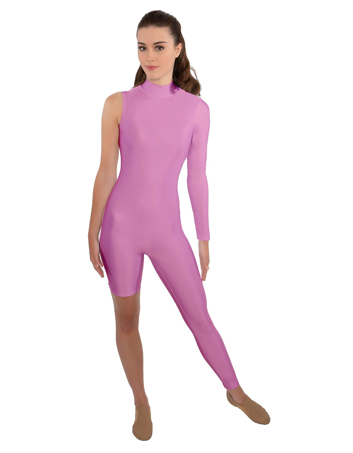 Solid Lycra Half and Half Unitard - Bike Short - Tapered Leg