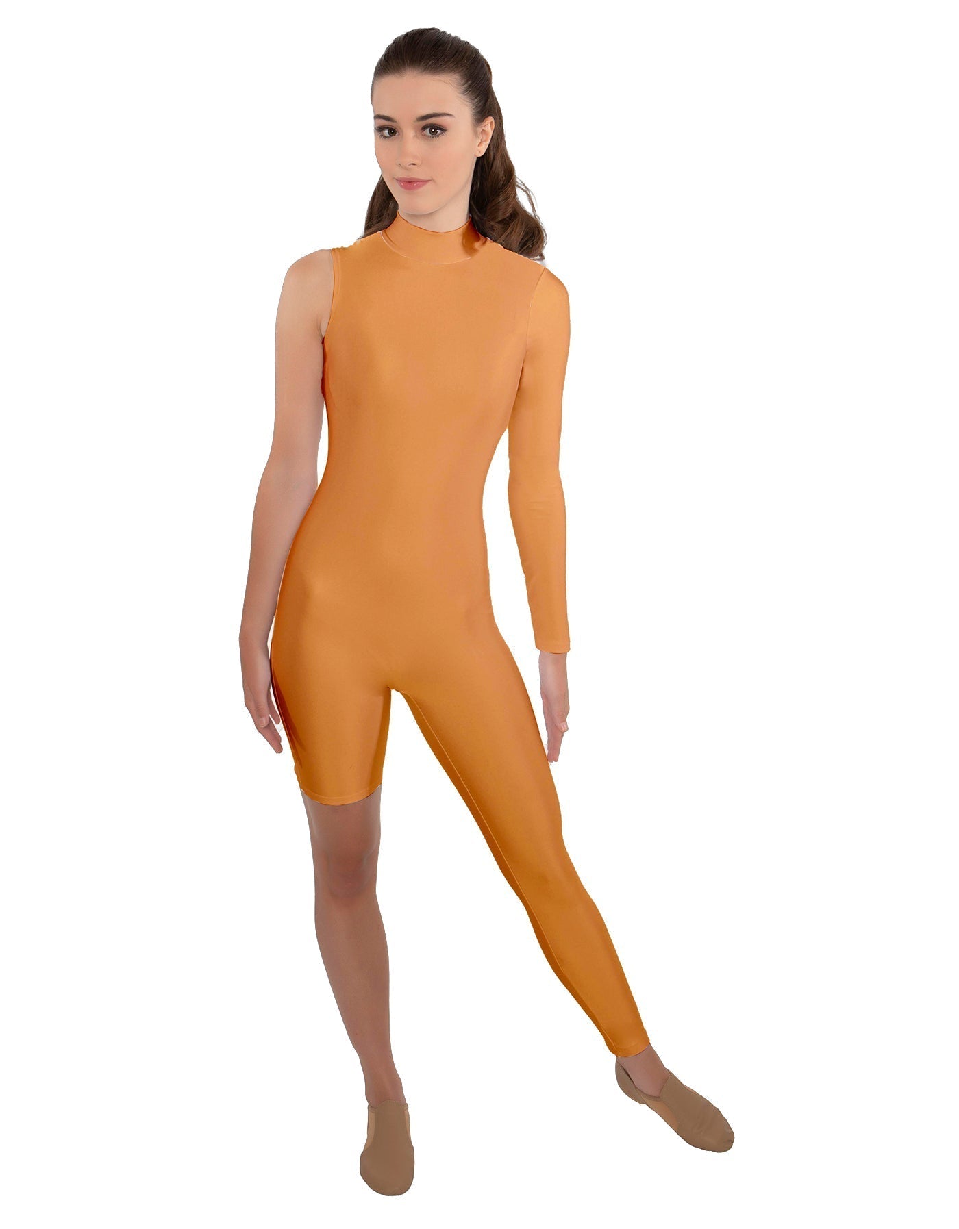 Solid Lycra Half and Half Unitard - Bike Short - Tapered Leg