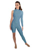 Solid Lycra Half and Half Unitard - Bike Short - Tapered Leg