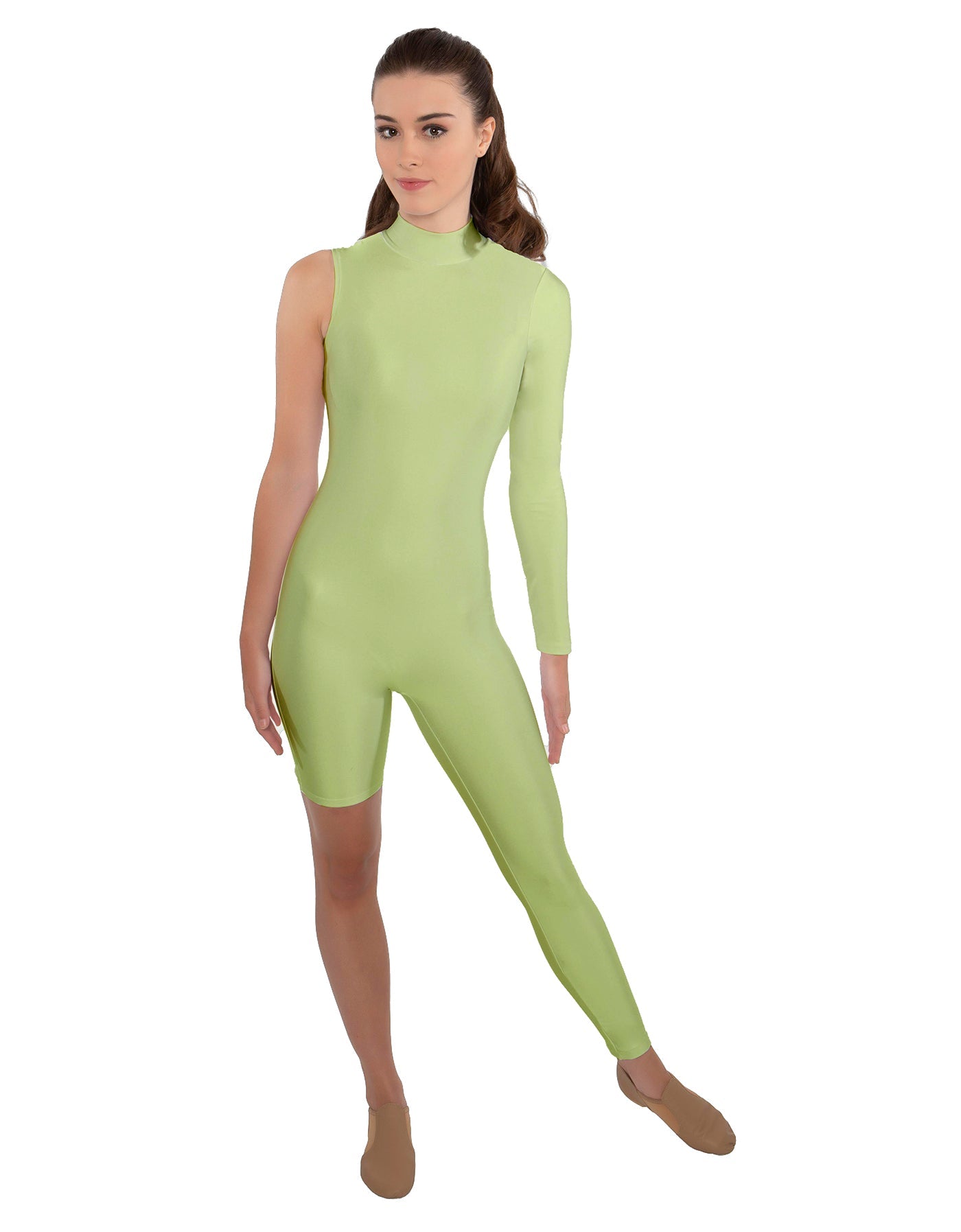 Solid Lycra Half and Half Unitard - Bike Short - Tapered Leg