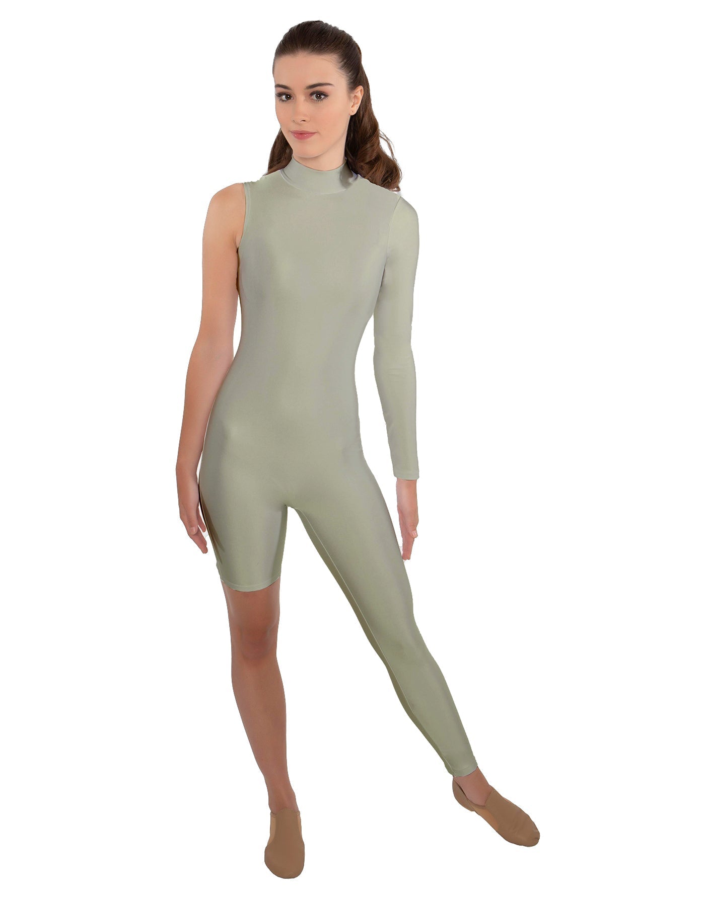 Solid Lycra Half and Half Unitard - Bike Short - Tapered Leg