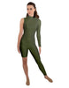 Solid Lycra Half and Half Unitard - Bike Short - Tapered Leg