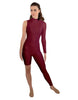Solid Lycra Half and Half Unitard - Bike Short - Tapered Leg