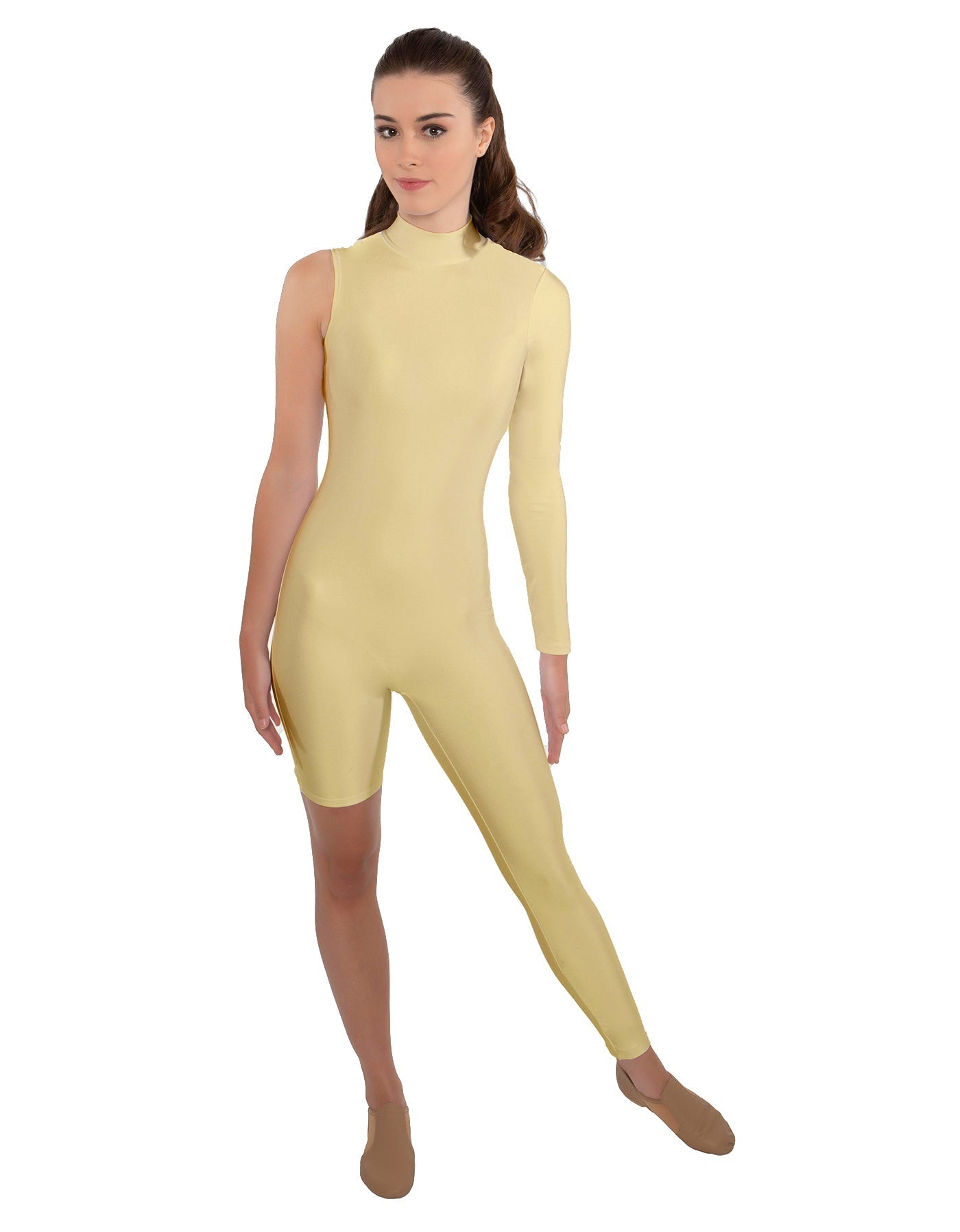 Solid Lycra Half and Half Unitard - Bike Short - Tapered Leg