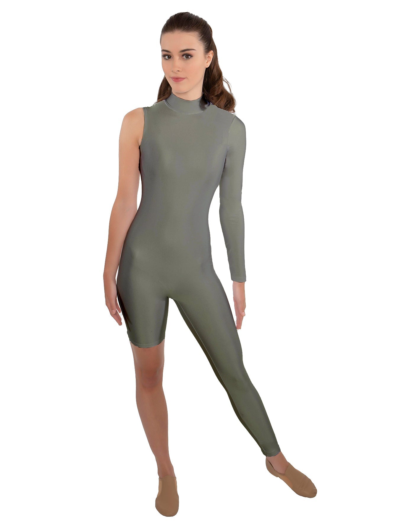 Solid Lycra Half and Half Unitard - Bike Short - Tapered Leg