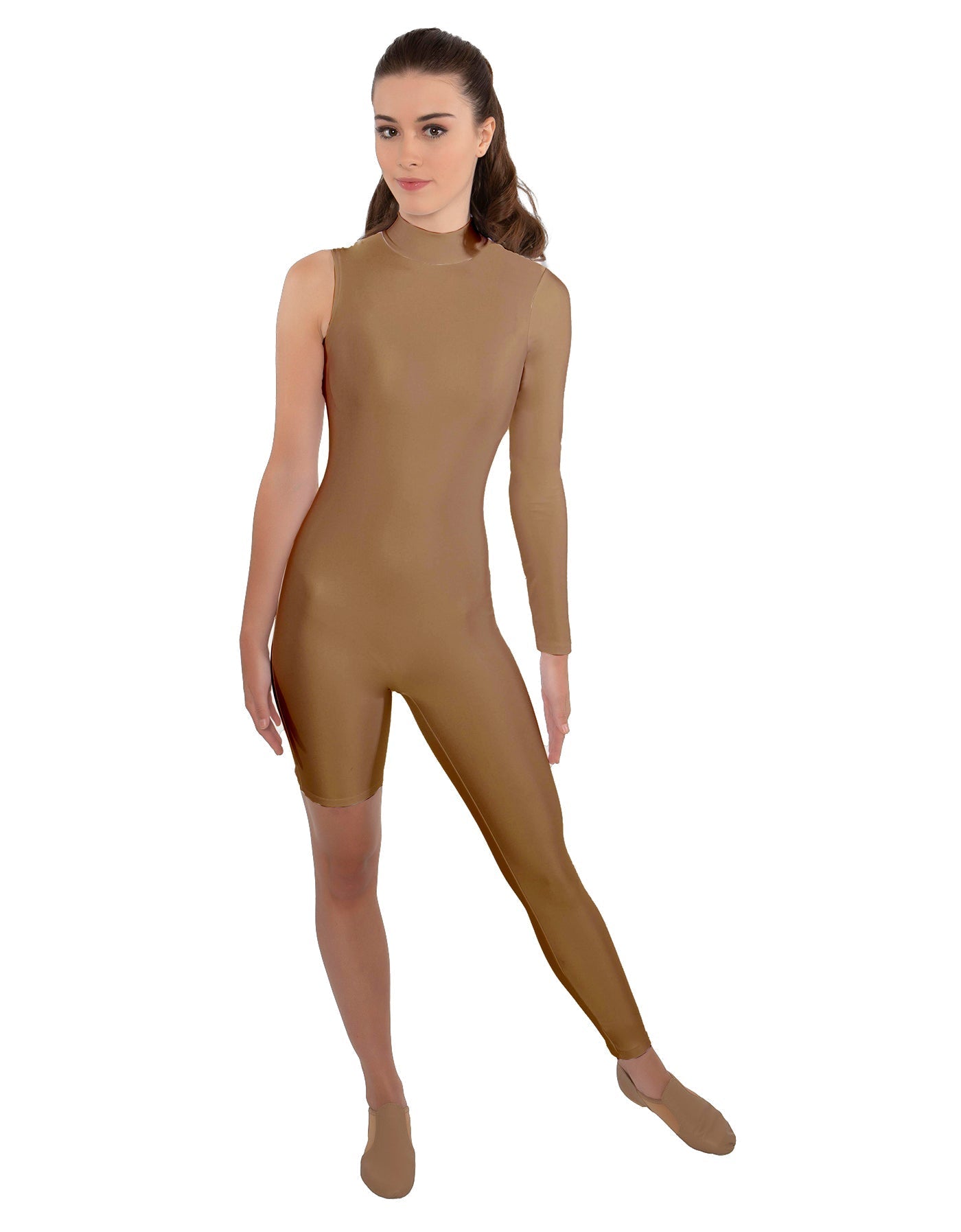 Solid Lycra Half and Half Unitard - Bike Short - Tapered Leg