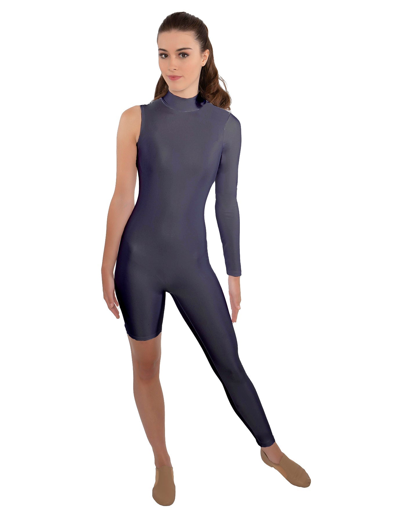 Solid Lycra Half and Half Unitard - Bike Short - Tapered Leg