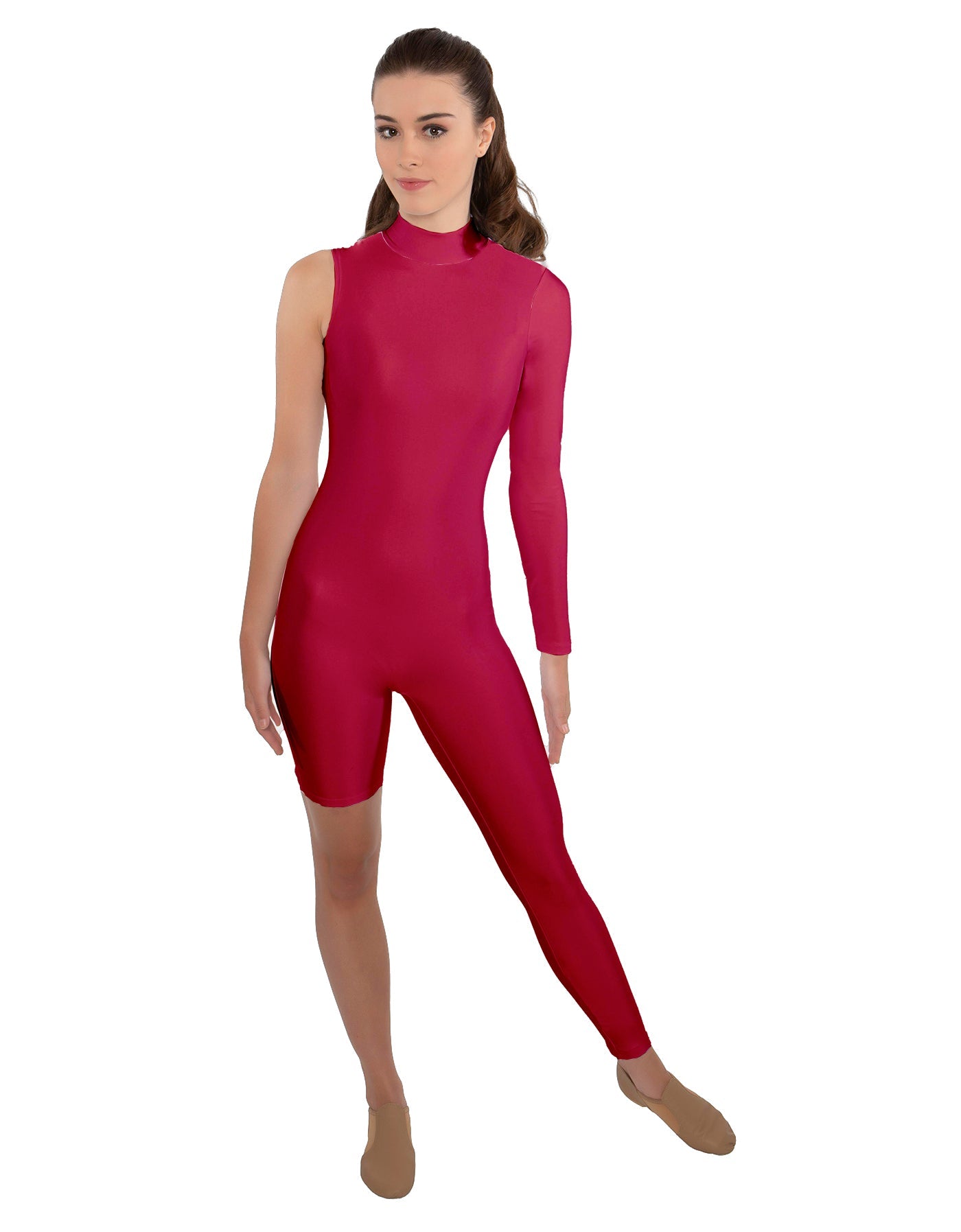 Solid Lycra Half and Half Unitard - Bike Short - Tapered Leg