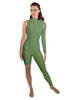 Solid Lycra Half and Half Unitard - Bike Short - Tapered Leg