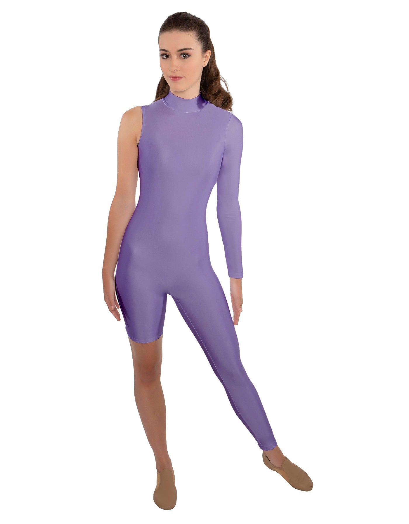 Solid Lycra Half and Half Unitard - Bike Short - Tapered Leg