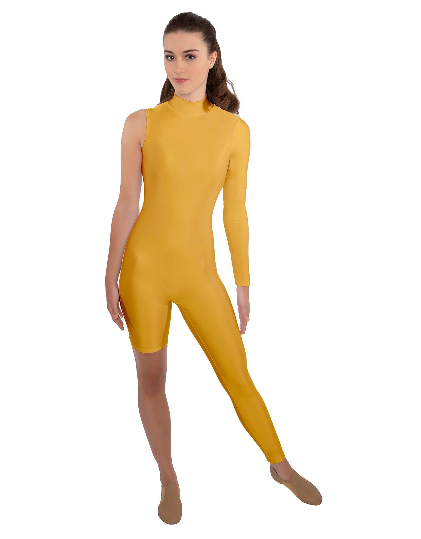 Solid Lycra Half and Half Unitard - Bike Short - Tapered Leg