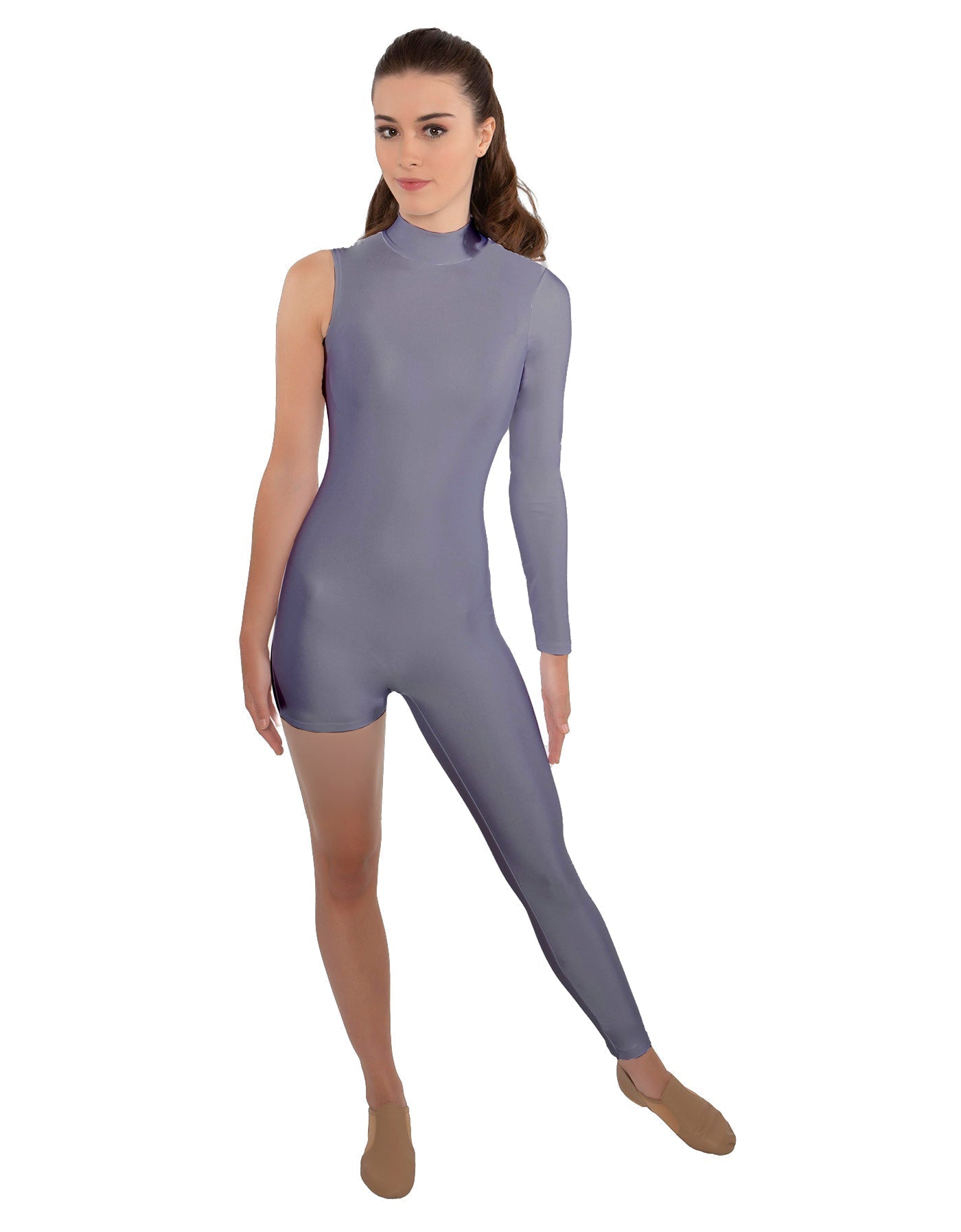 Solid Lycra Half and Half Tapered Leg Unitard