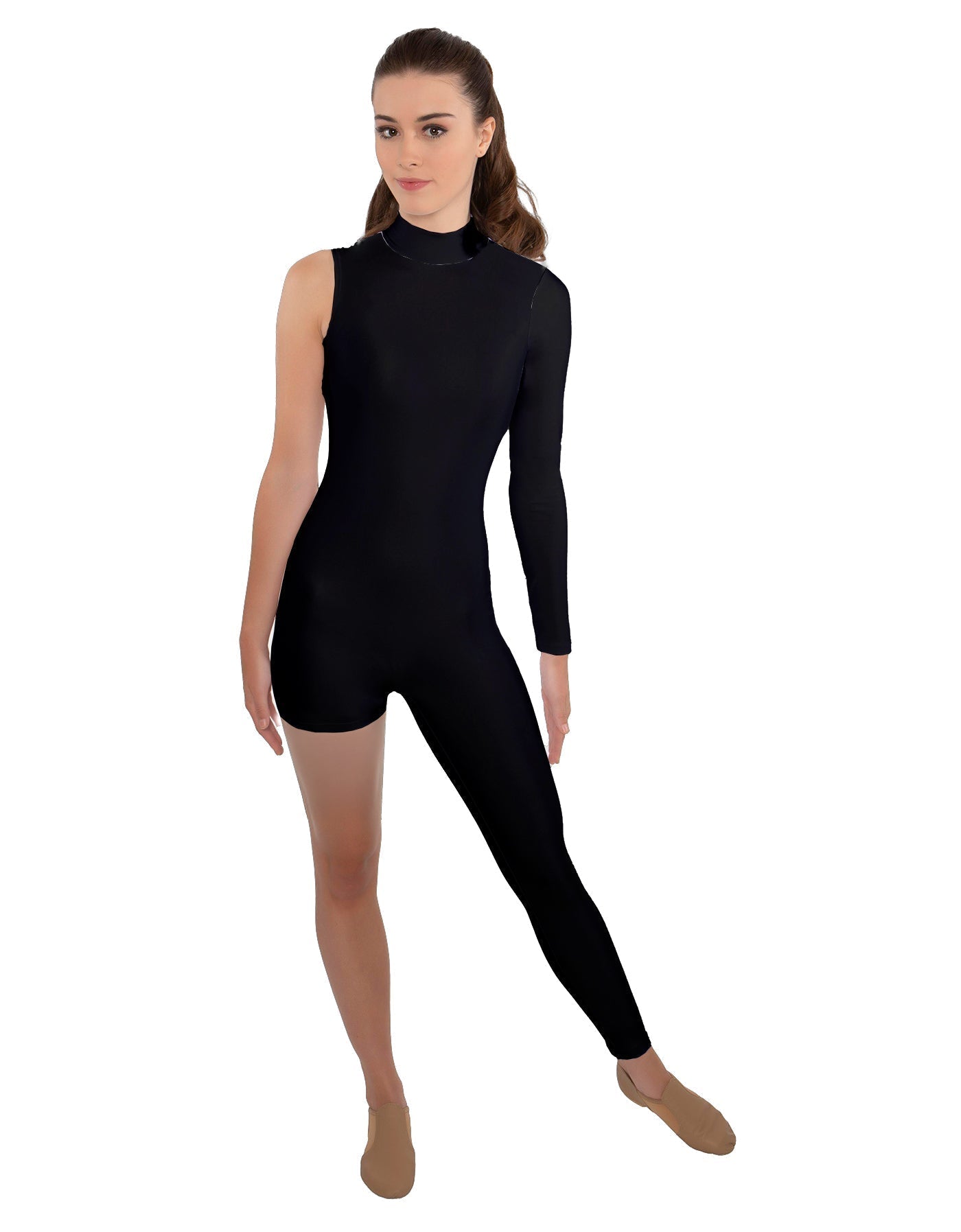 Solid Lycra Half and Half Tapered Leg Unitard
