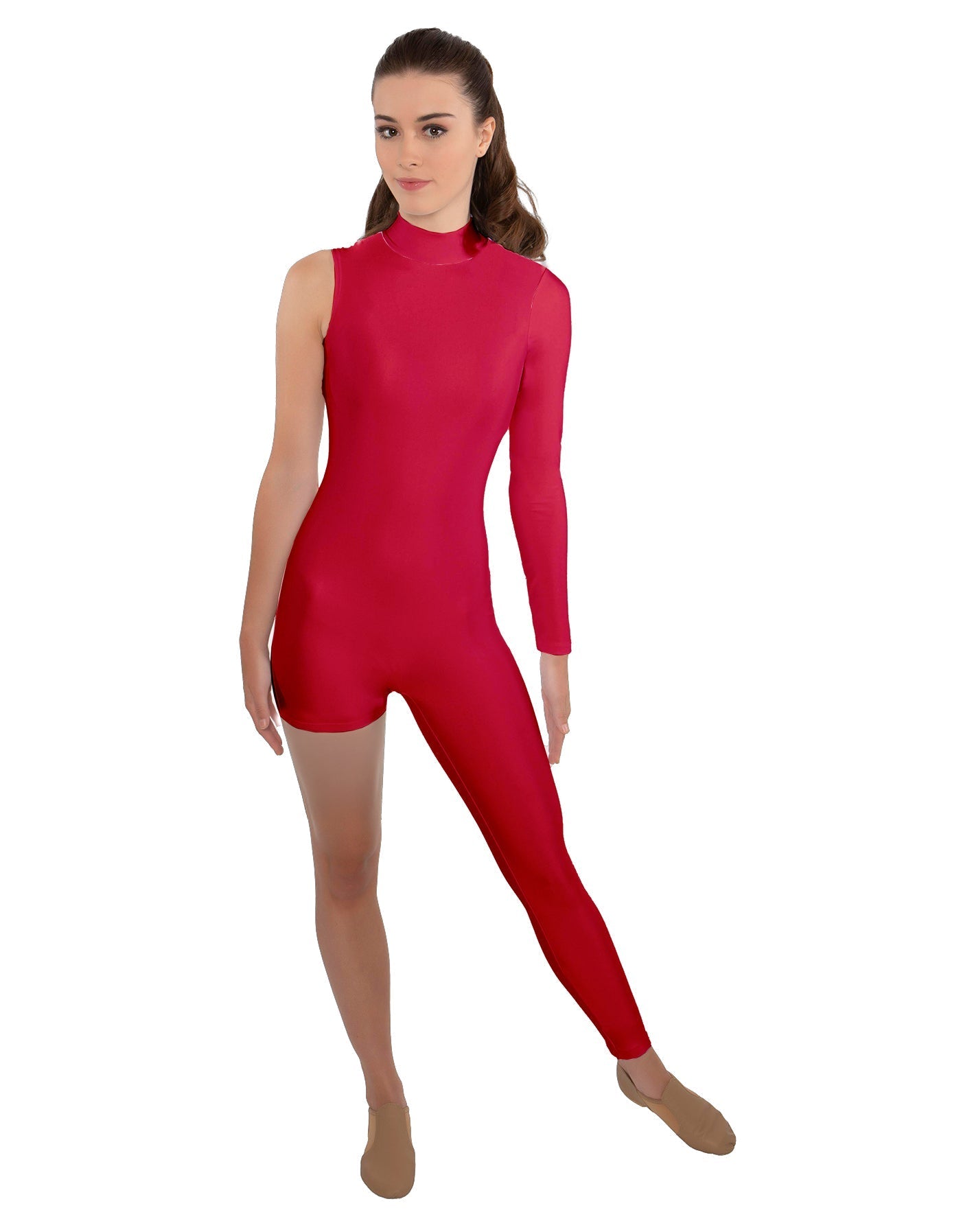 Solid Lycra Half and Half Tapered Leg Unitard