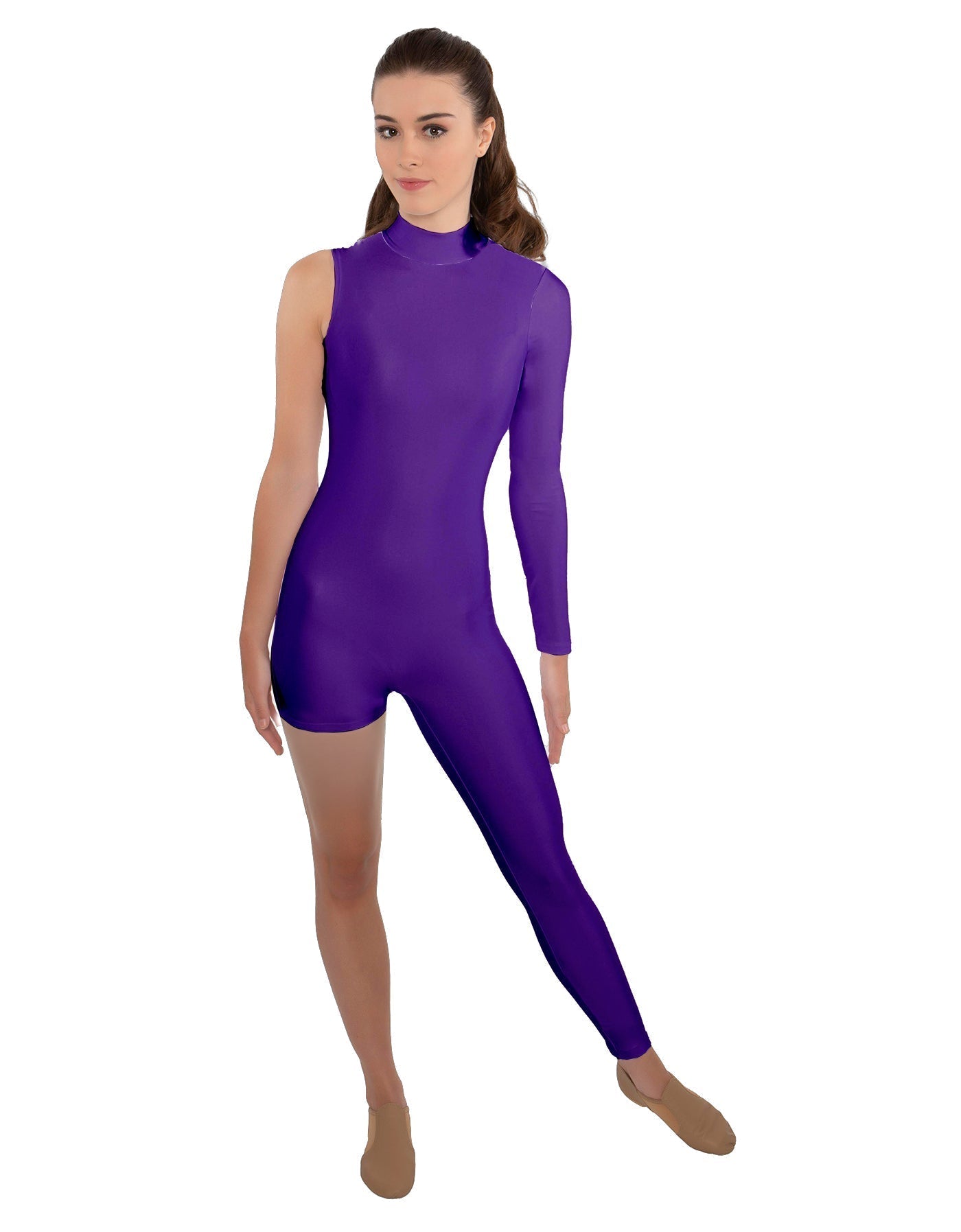 Solid Lycra Half and Half Tapered Leg Unitard
