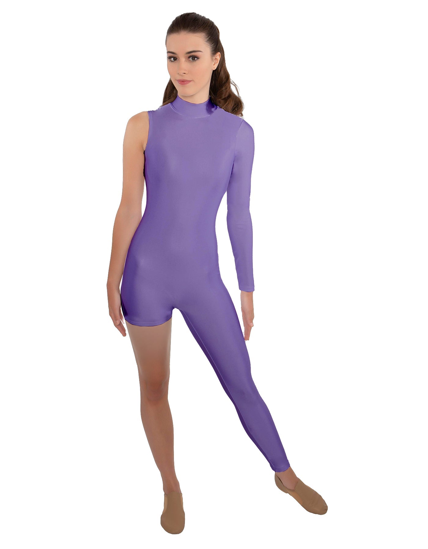 Solid Lycra Half and Half Tapered Leg Unitard