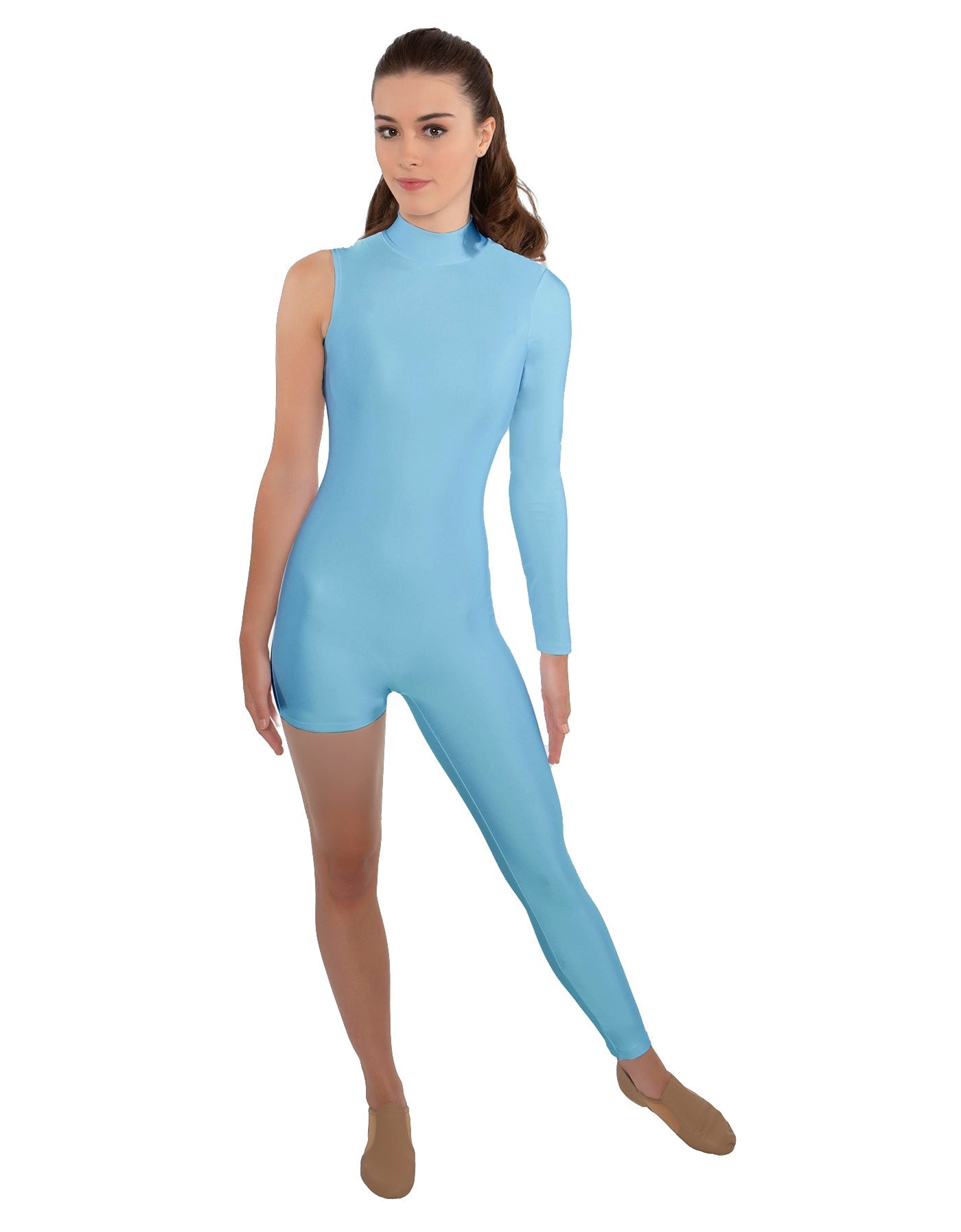 Solid Lycra Half and Half Tapered Leg Unitard