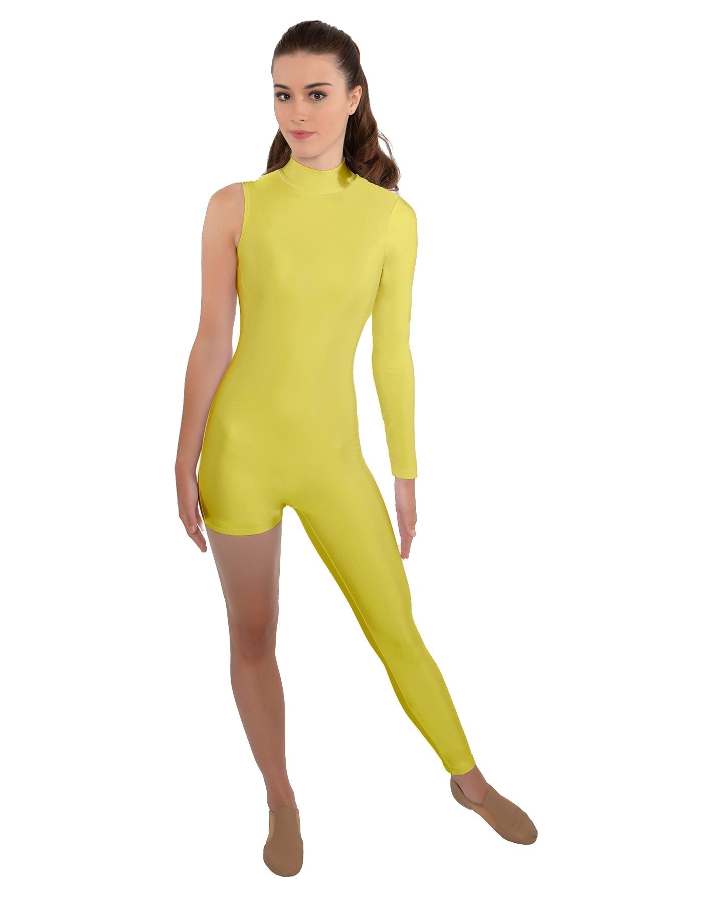 Solid Lycra Half and Half Tapered Leg Unitard