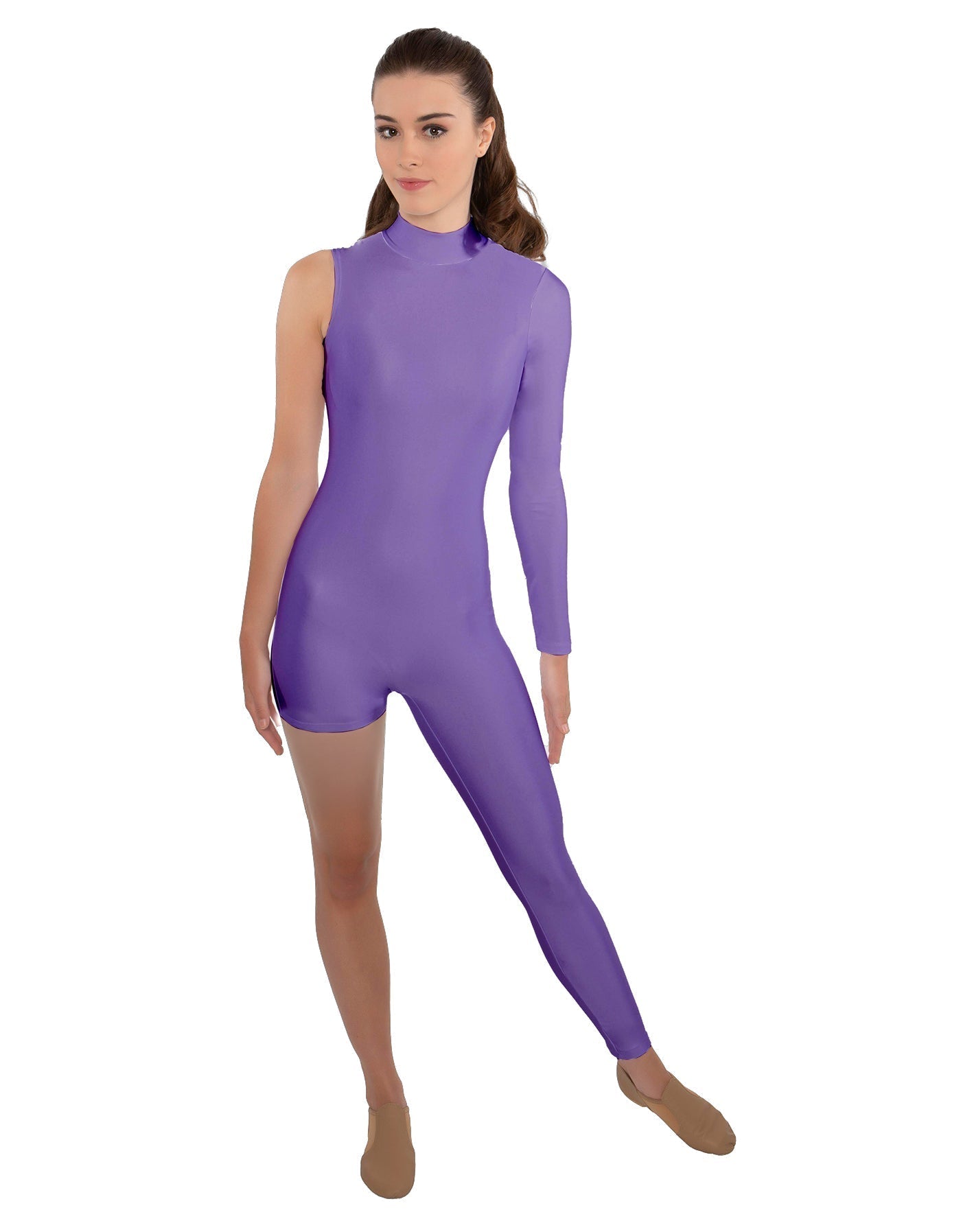 Solid Lycra Half and Half Tapered Leg Unitard