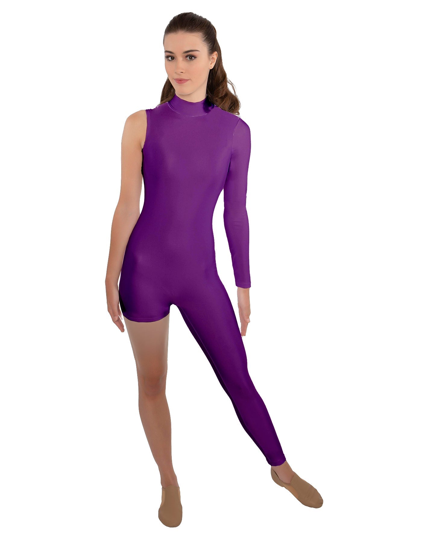 Solid Lycra Half and Half Tapered Leg Unitard