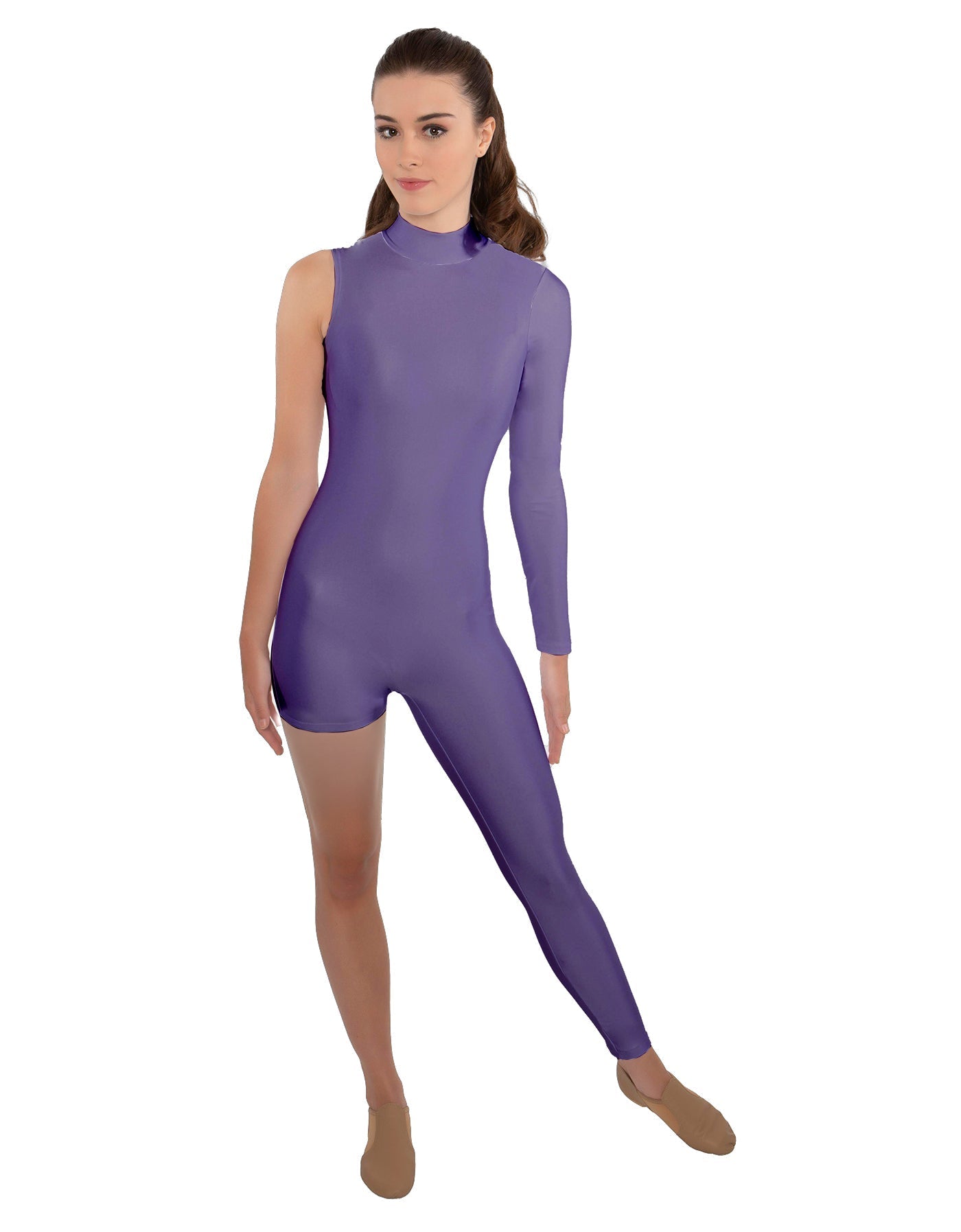 Solid Lycra Half and Half Tapered Leg Unitard