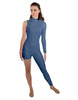 Solid Lycra Half and Half Tapered Leg Unitard