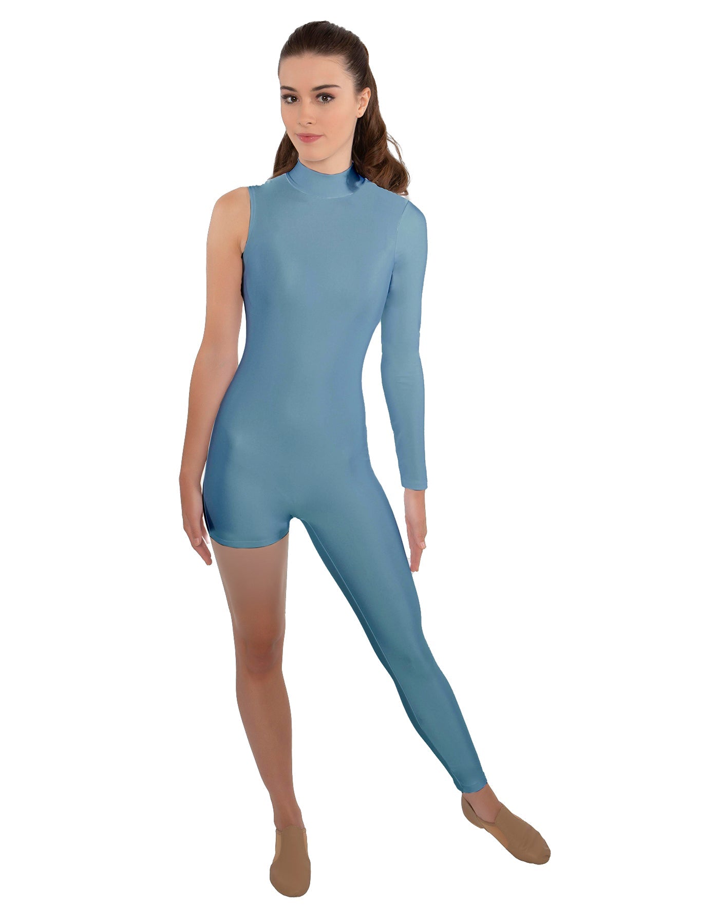 Solid Lycra Half and Half Tapered Leg Unitard
