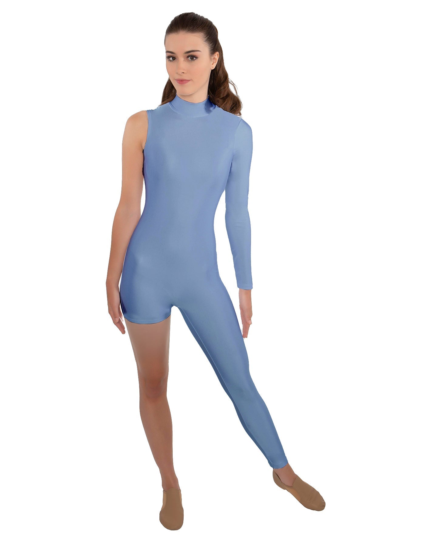 Solid Lycra Half and Half Tapered Leg Unitard